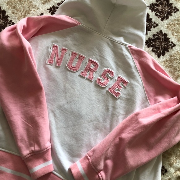 Nurse Hoodie - Zip Up Sweater White Cross Nursing - Picture 1 of 6